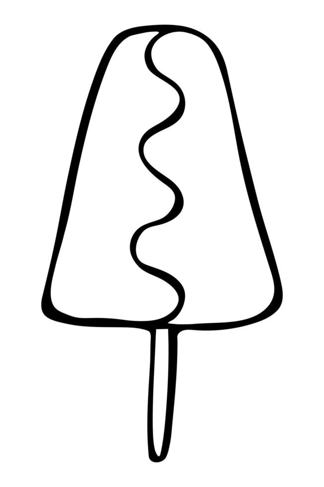 ilustración de helado dibujada a mano vectorial aislada en fondos blancos. lindas imágenes prediseñadas de postre. para impresión, web, diseño, decoración, logotipo. vector