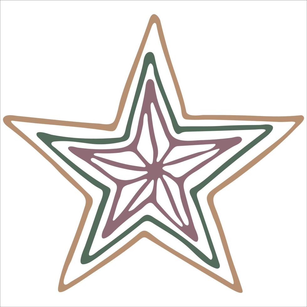 Vector hand drawn star illustration. Cute colorful doodle isolated on white background. For print, web, greeting card, design, decor.