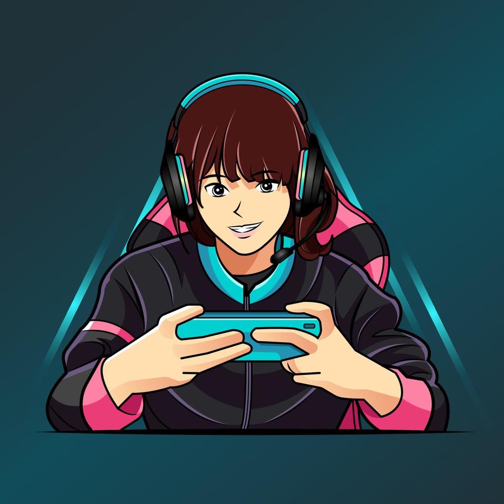 Free Vector  Character playing online video games