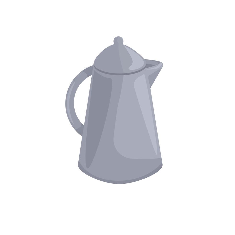 Coffee kettle vector illustration. Hot drink preparing pot.