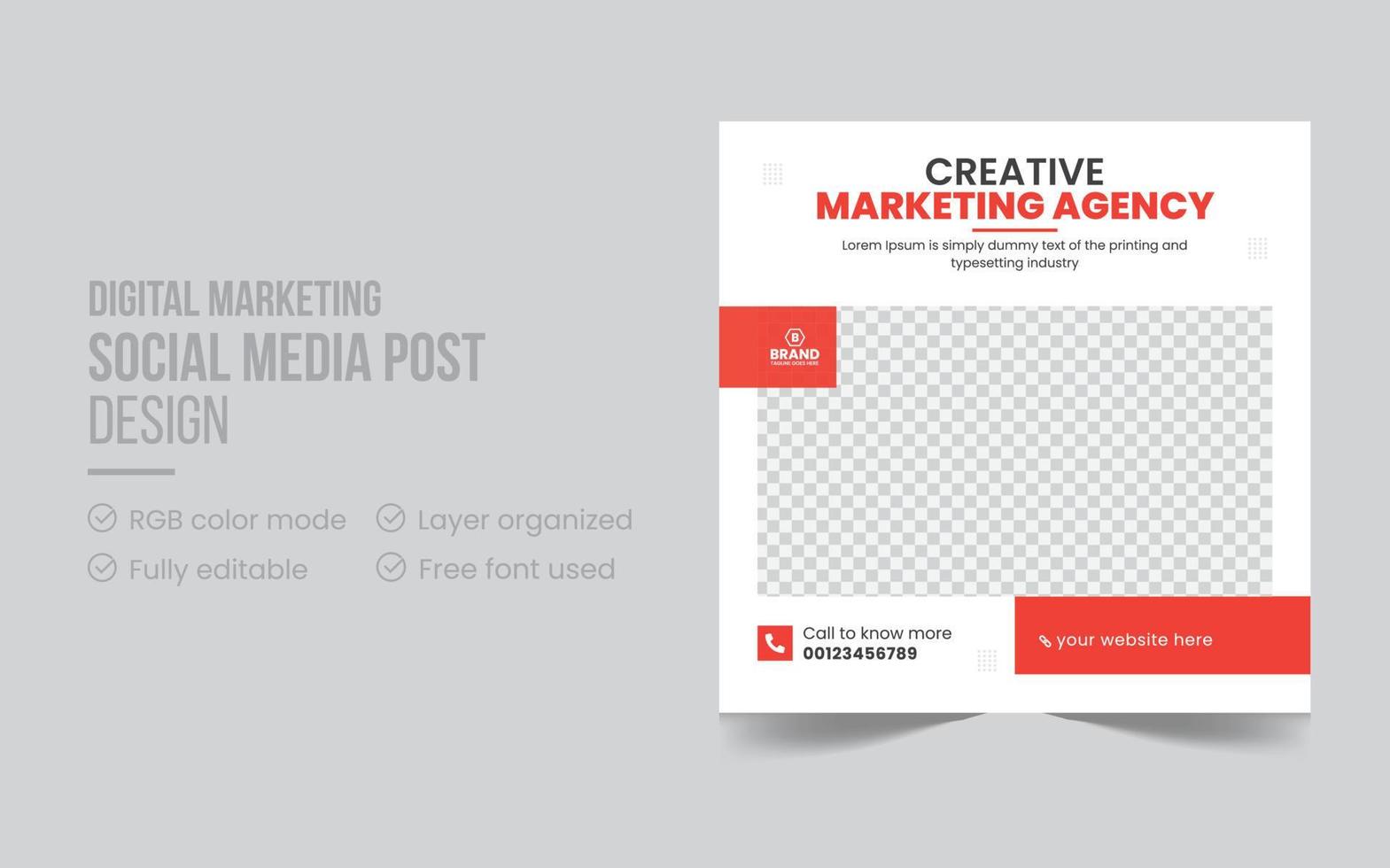Professional digital marketing social media post or banner design template square flyer and web banner design pro download vector