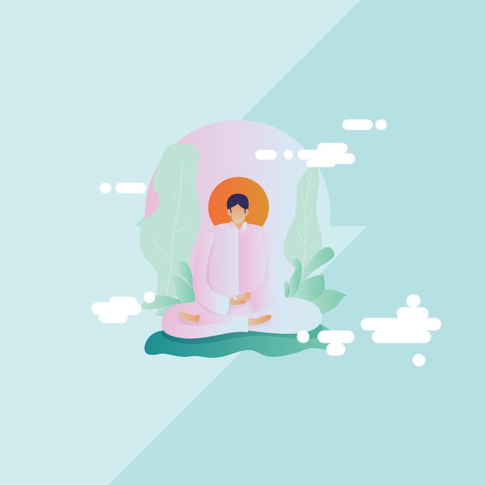 Meditation in the air vector