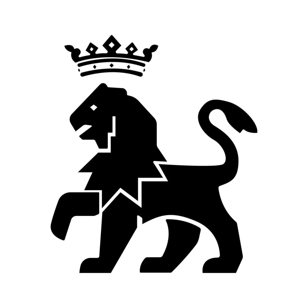 King Lion animal Silhouette Vector Illustration.