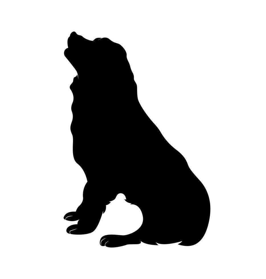 Bernese Mountain Dog animal Silhouette Illustration. vector