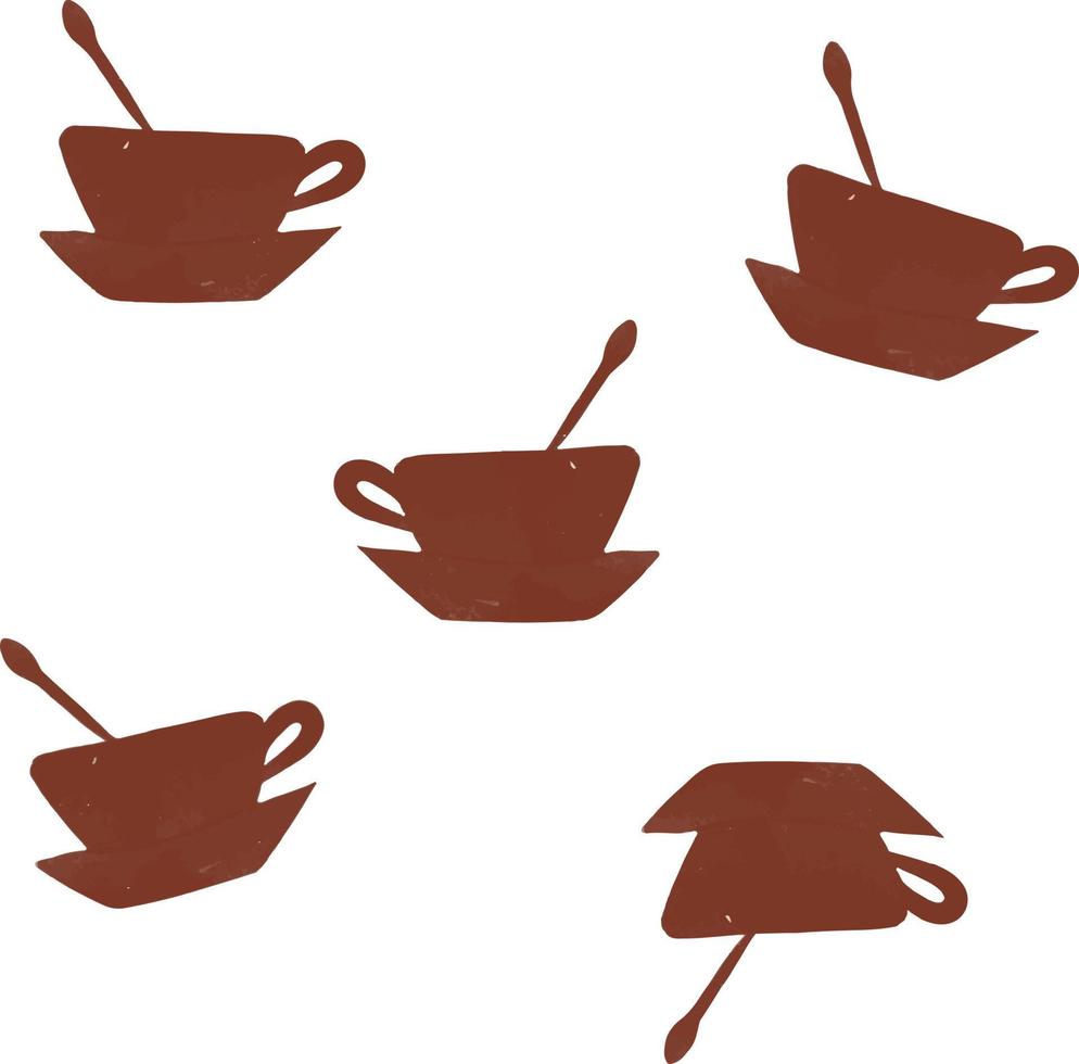 Coffee or tea cups with spoons vector