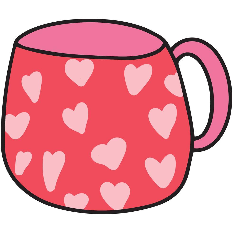 taza de té de patrón lindo, taza de café, bebida e ilustración de bebidas. vector