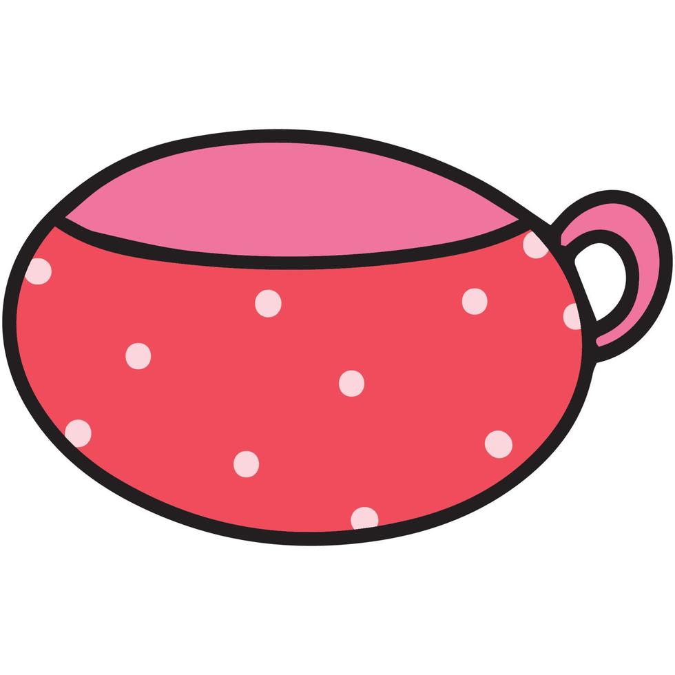 cute pattern tea cup, coffee mug, drink and beverage illustration. vector