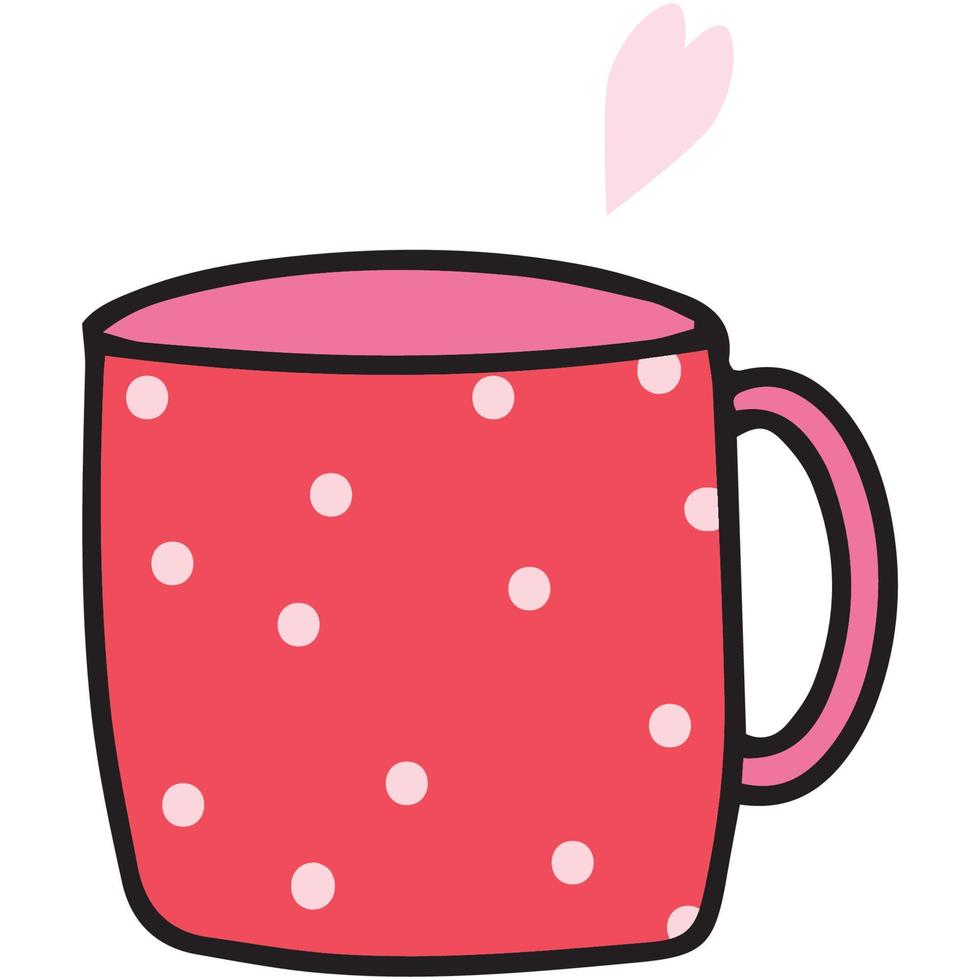 taza de té de patrón lindo, taza de café, bebida e ilustración de bebidas. vector