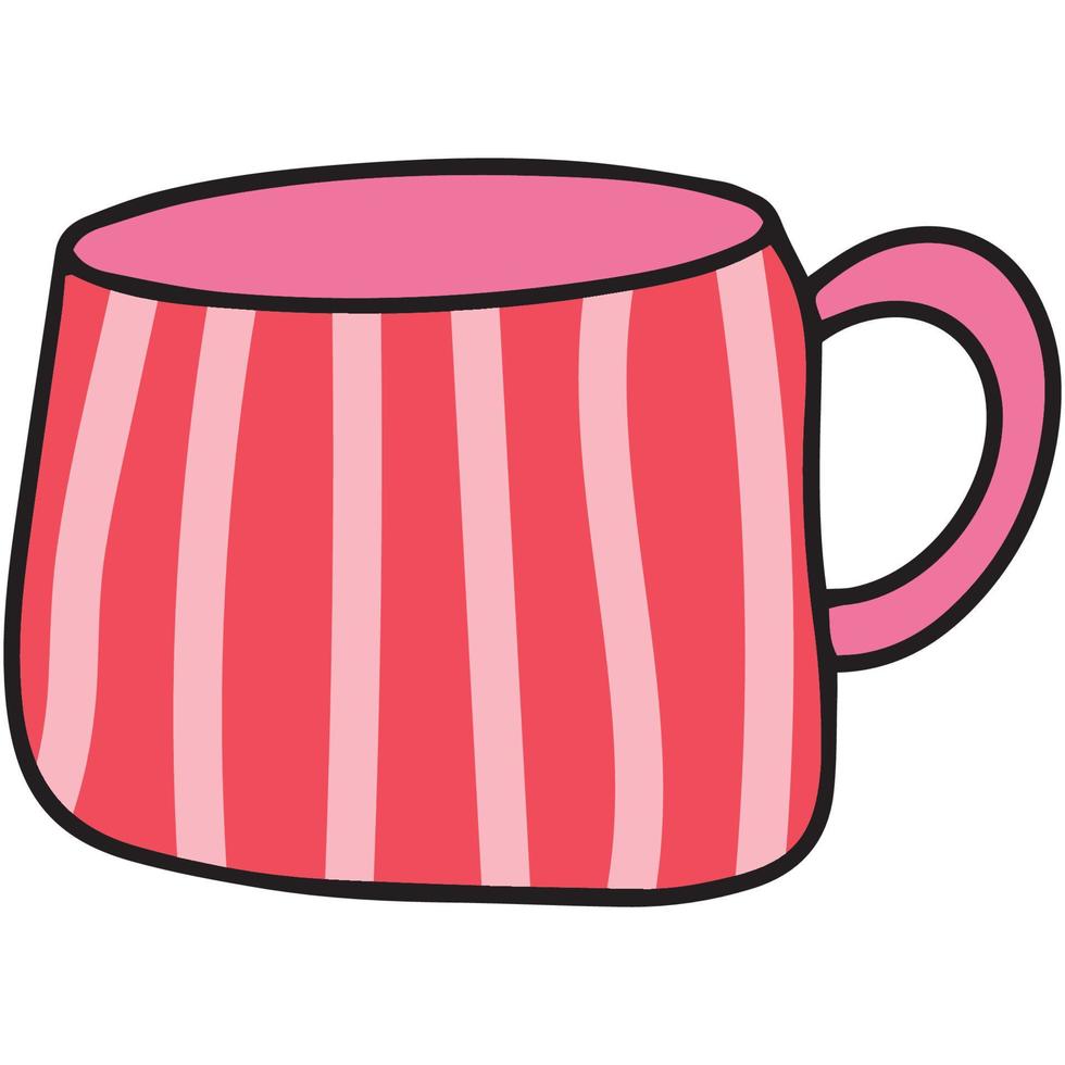 taza de té de patrón lindo, taza de café, bebida e ilustración de bebidas. vector