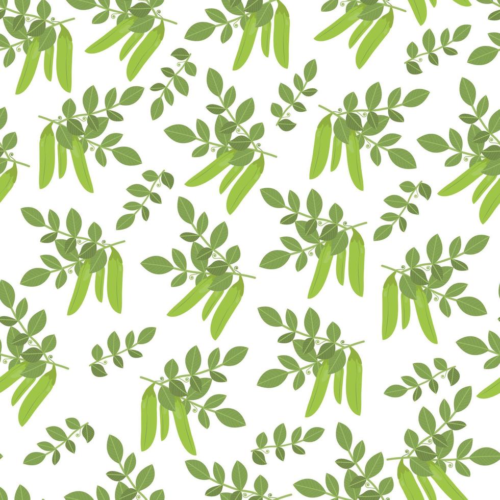 pods of green peas seamless pattern. summer print for textiles, kitchen tablecloths, napkins, curtains, bed linen, packaging and advertising of peas, banner for the fair. Vector illustration, flat
