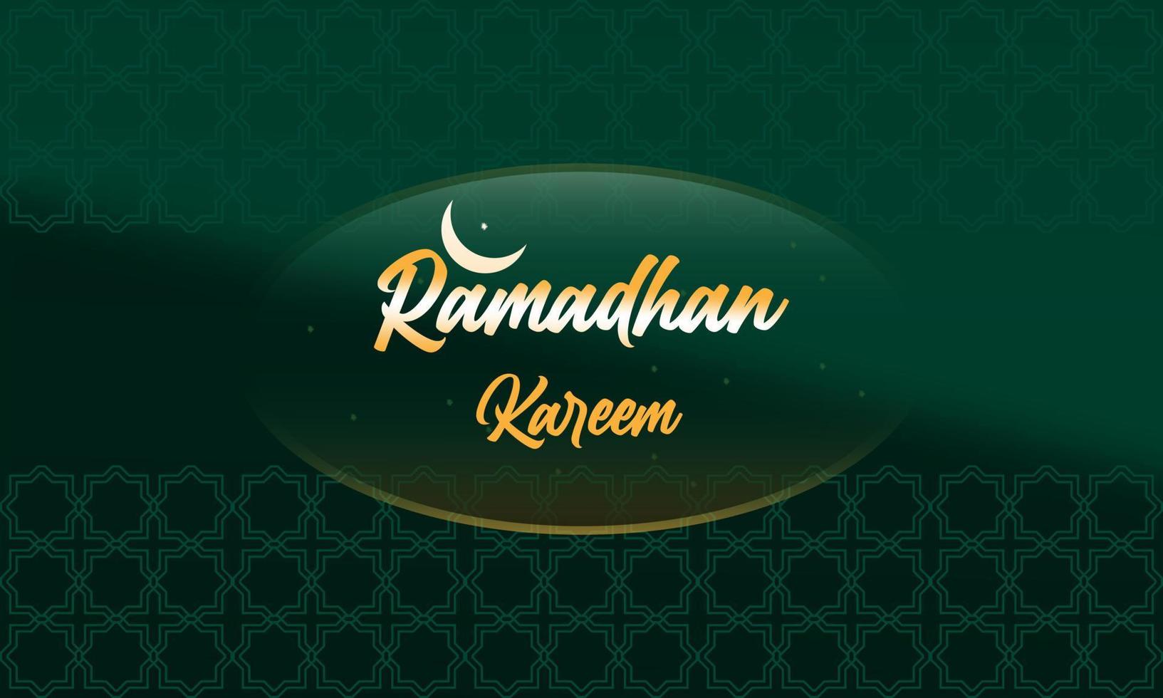 Islamic background with Islamic pattern of green color and theme of Ramadan vector
