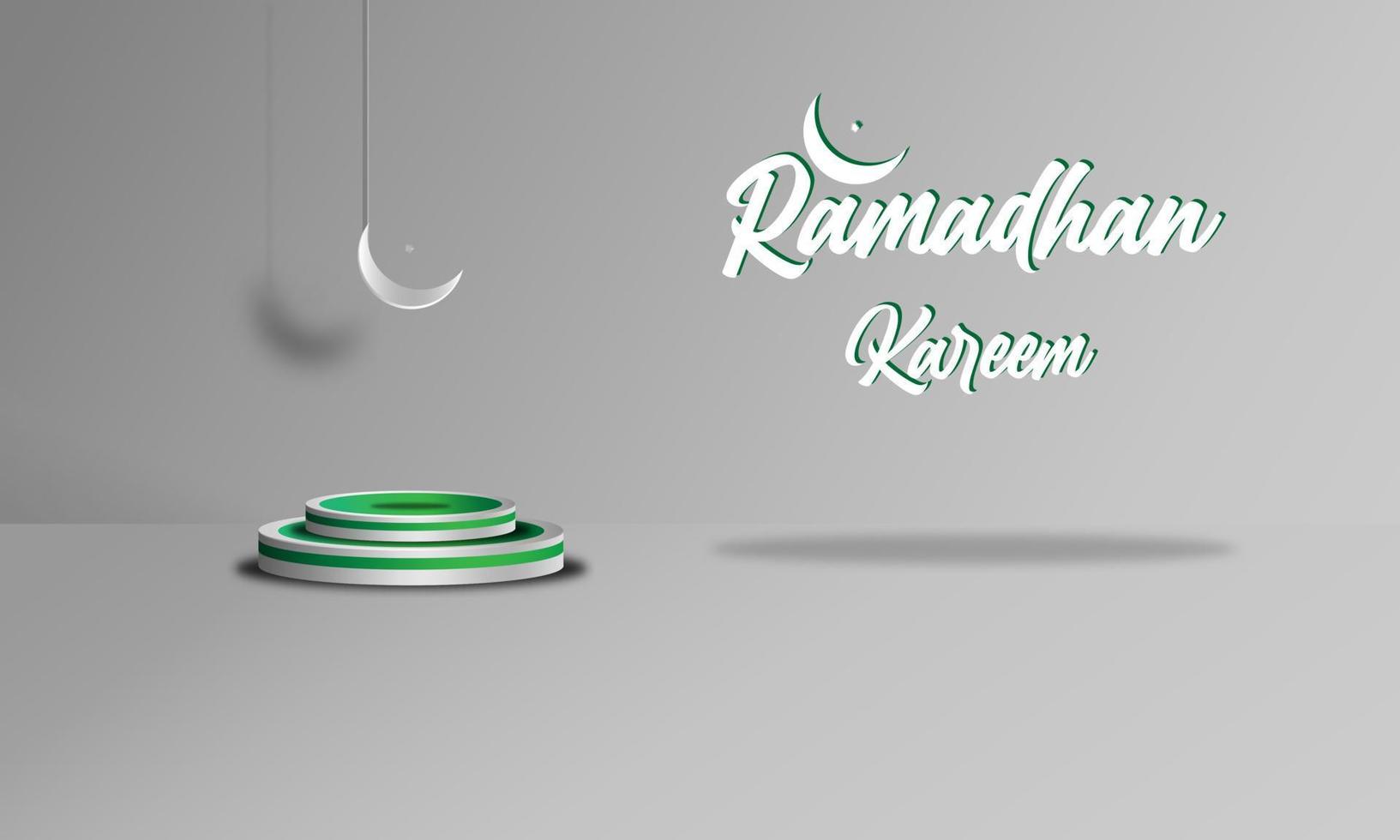 3d islamic background color grey podium ornament islamic, ramadhan kareem, vector design eps 10