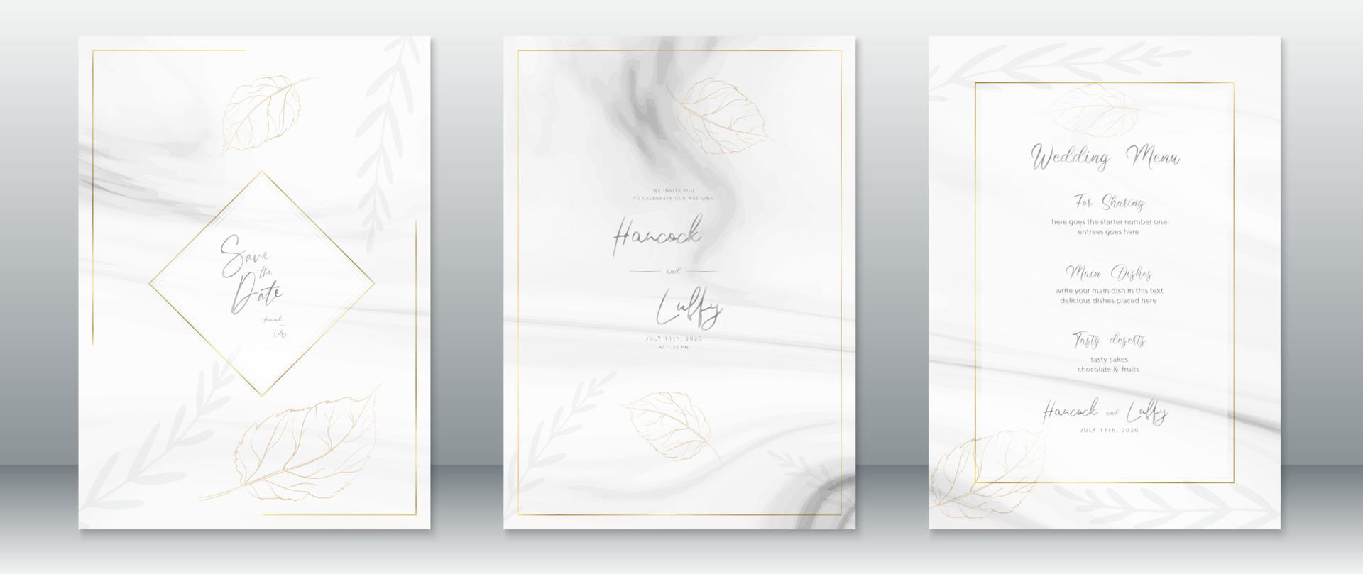 Wedding invitation card template vector