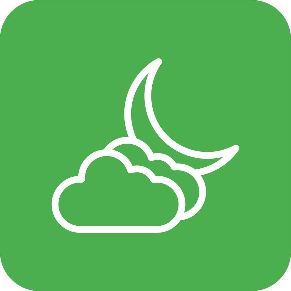 Cloudy Night Vector Icon Design Illustration