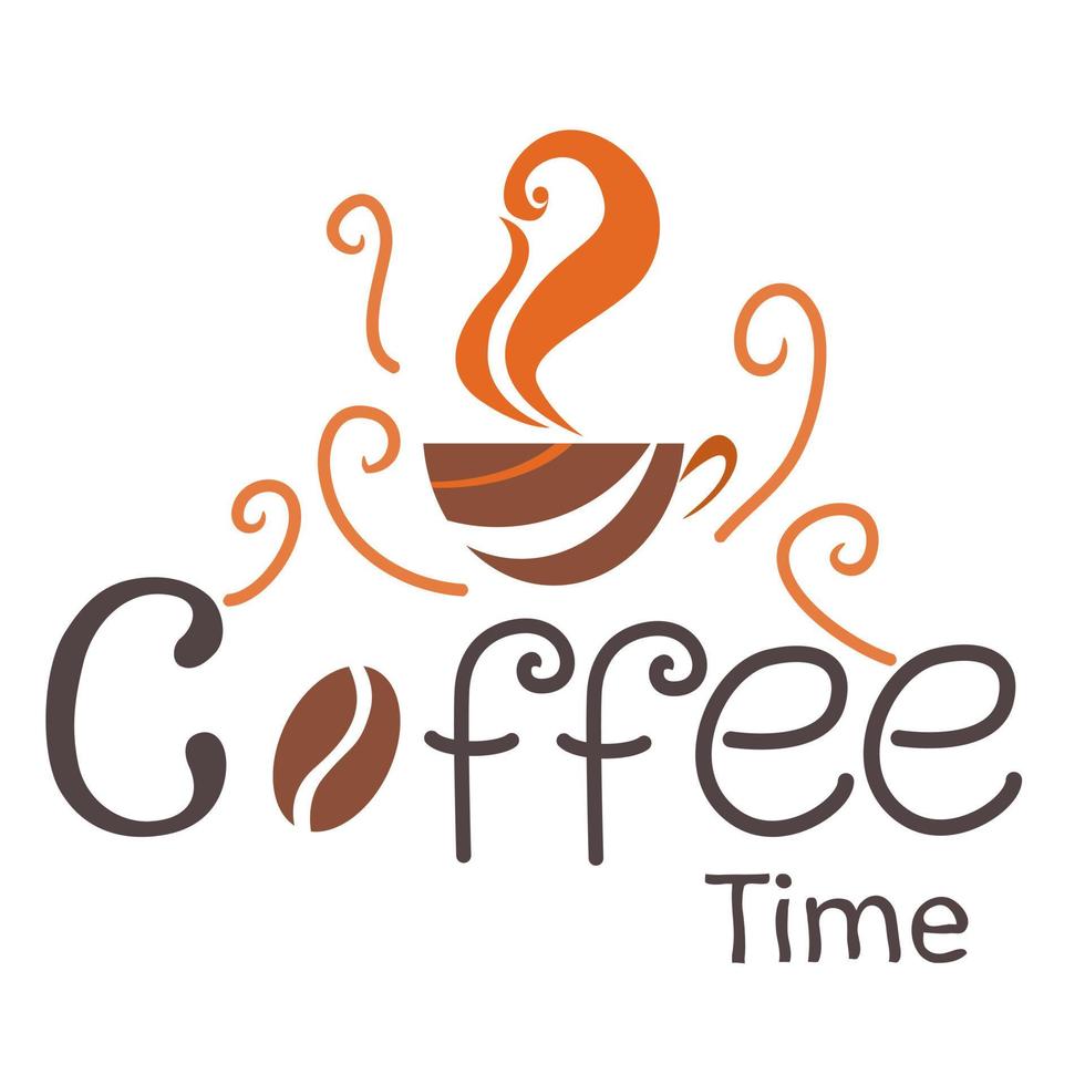 Coffee Time Quotes typography letters in simple style vector