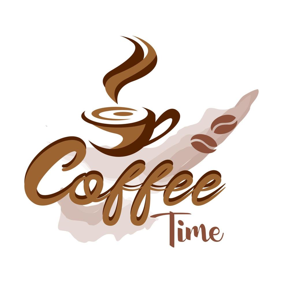 Background coffee time.Conceptual quote about the pleasure of drinking coffee vector