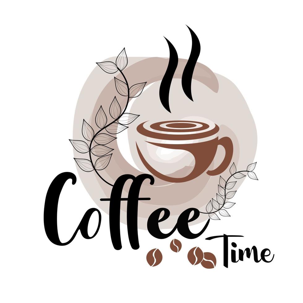 Background coffee time. Conceptual quote about the pleasure of drinking coffee vector