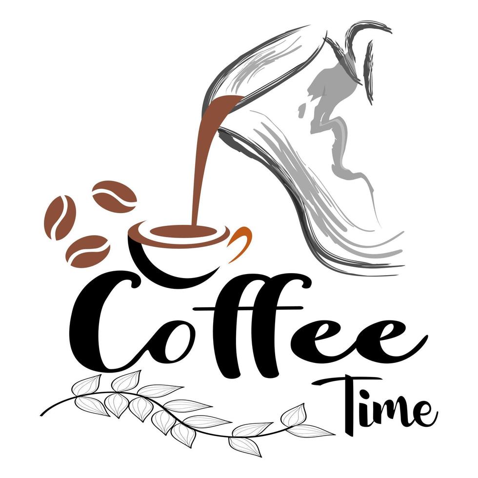 Background coffee time.Conceptual quote about the pleasure of drinking coffee vector