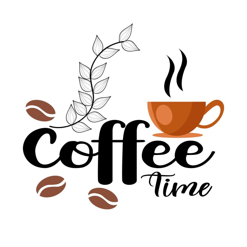 tiempo de café de fondo cita conceptual sobre el placer de tomar café vector
