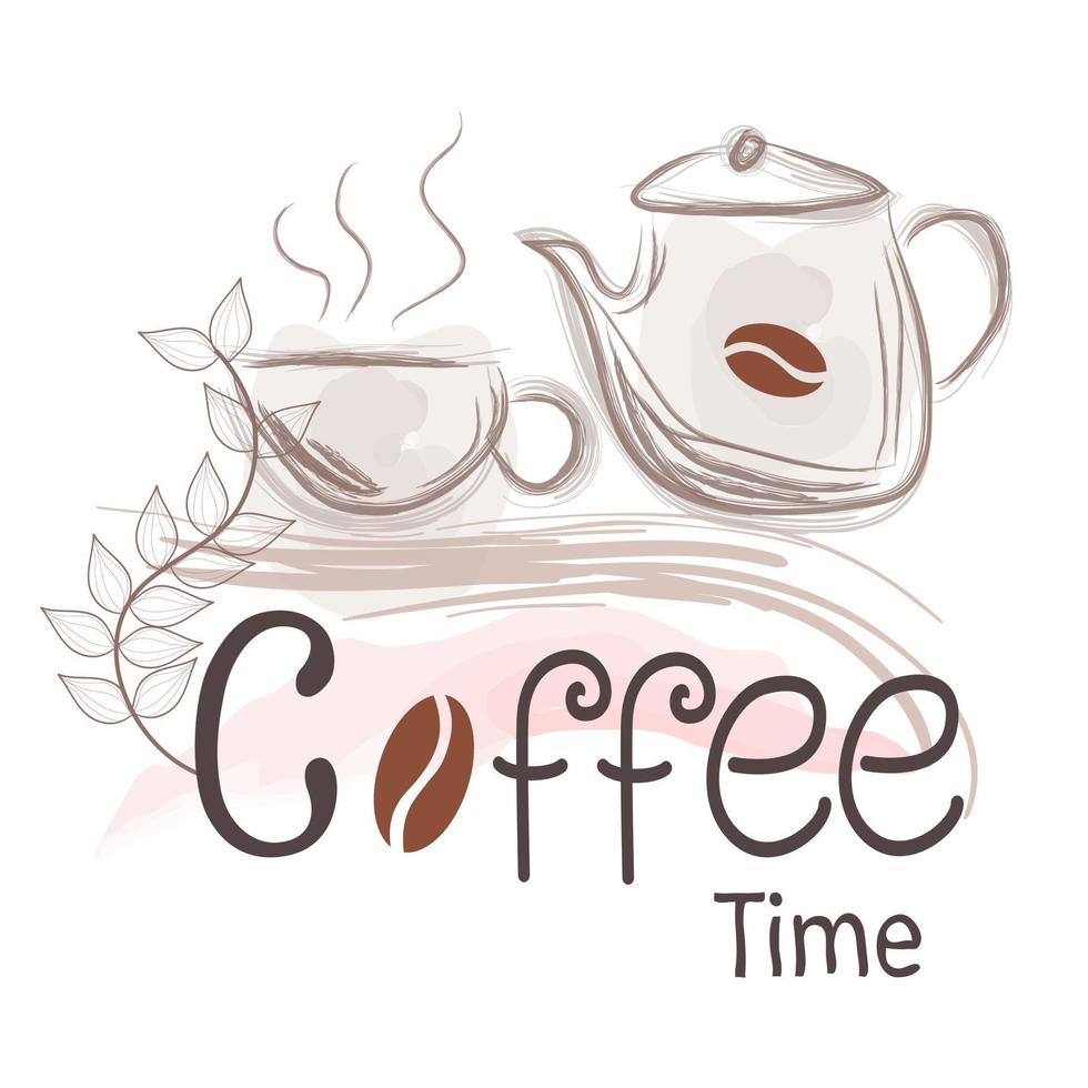Background coffee time.Conceptual quote about the pleasure of drinking coffee vector