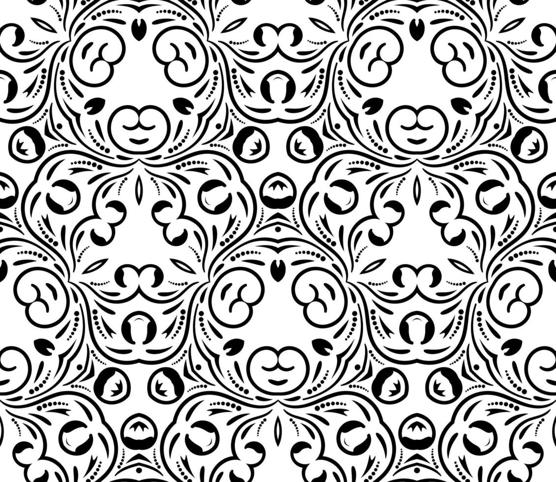 patrón sin costuras de formas rizadas abstractas. remolino de fondo. telón de fondo ornamental. cubierta, tarjeta. vector