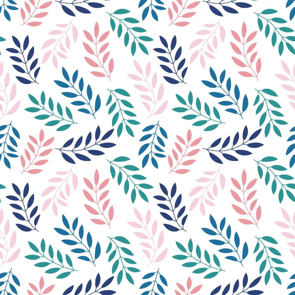 Floral seamless pattern with branches and leaves. vector