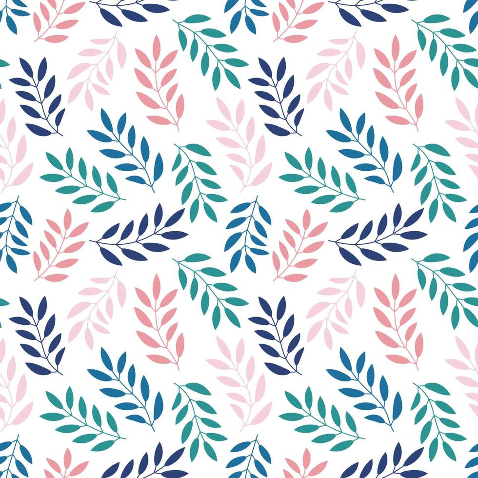 Floral seamless pattern with branches and leaves. vector