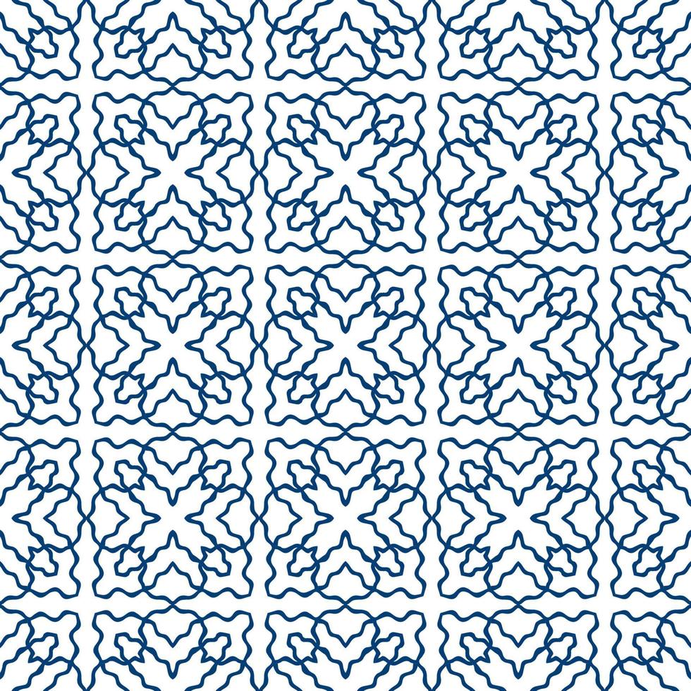 Abstract colorful doodle geometric flower seamless pattern. Floral background. Kaleidoscope mosaic, geo tile of thin line ornament. vector