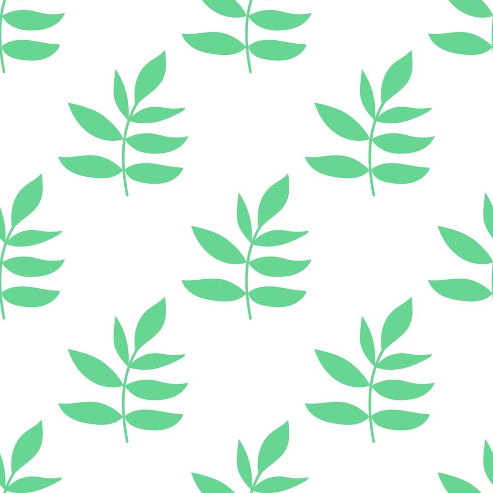 Cute colorful floral seamless pattern with branches and leaves. Doodle forest background. vector