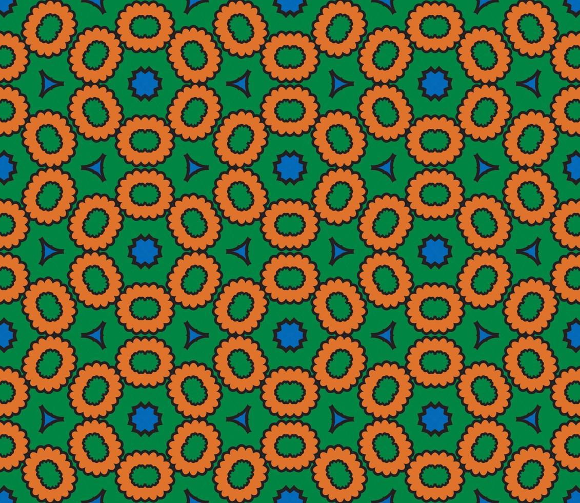 Abstract colorful doodle geometric flower seamless pattern. Floral background. Kaleidoscope mosaic, geo tile of thin line ornament. vector