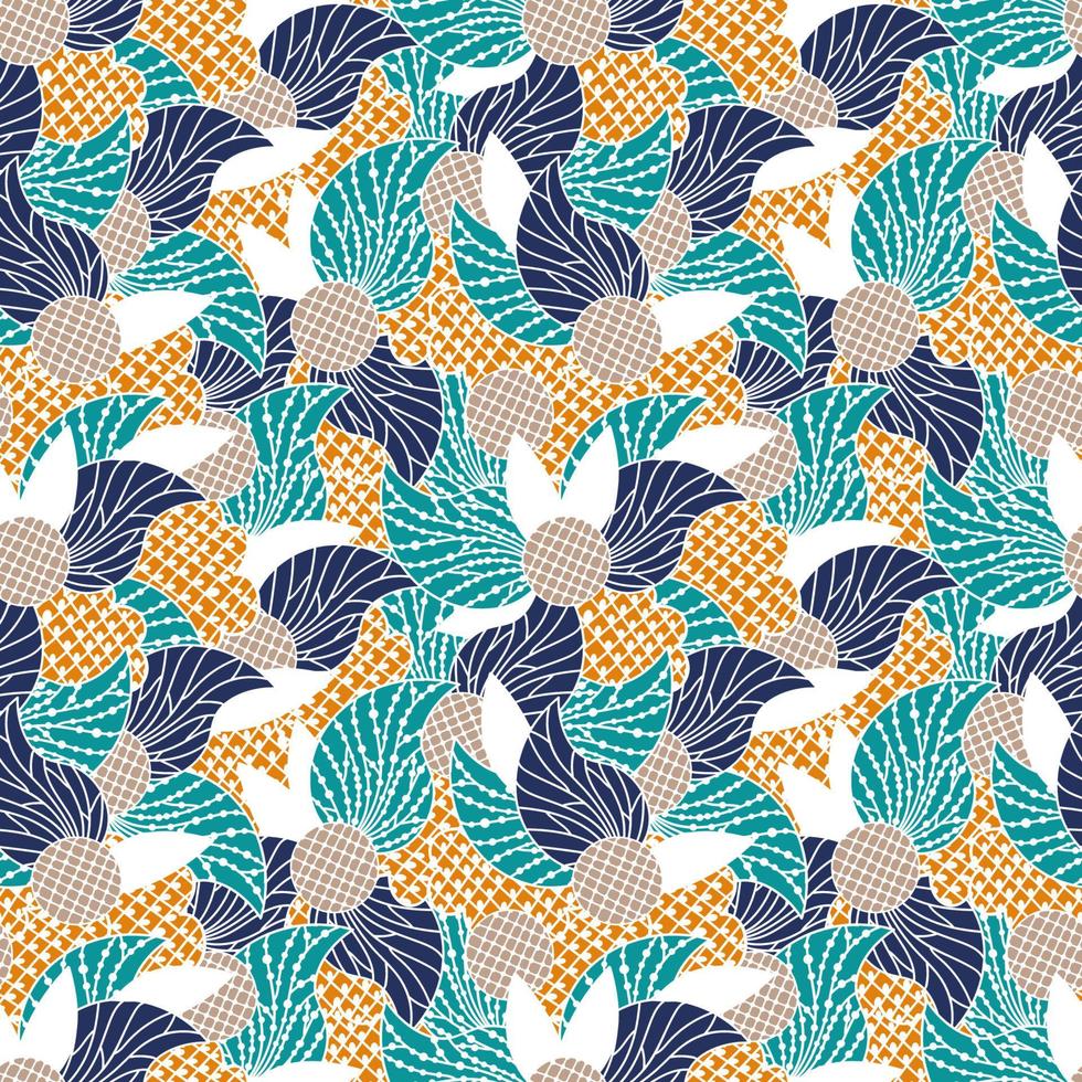 Doodle abstract colorful seamless pattern. Hand drawn background. vector