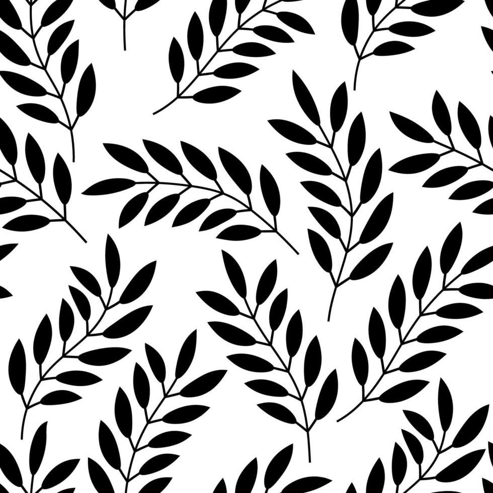 Floral seamless pattern with branches and leaves. vector