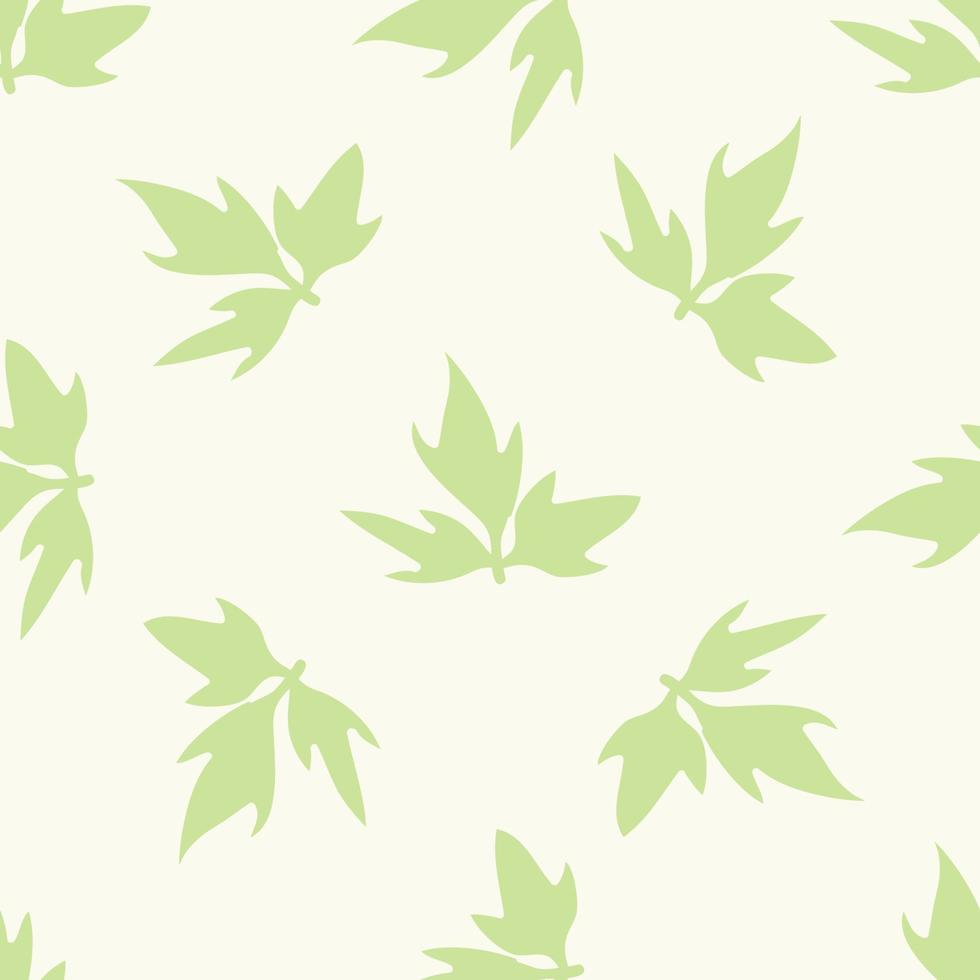 Cute cartoon doodle flower seamless pattern. Background  with plant, leaves. Wrapping  paper, textile. vector