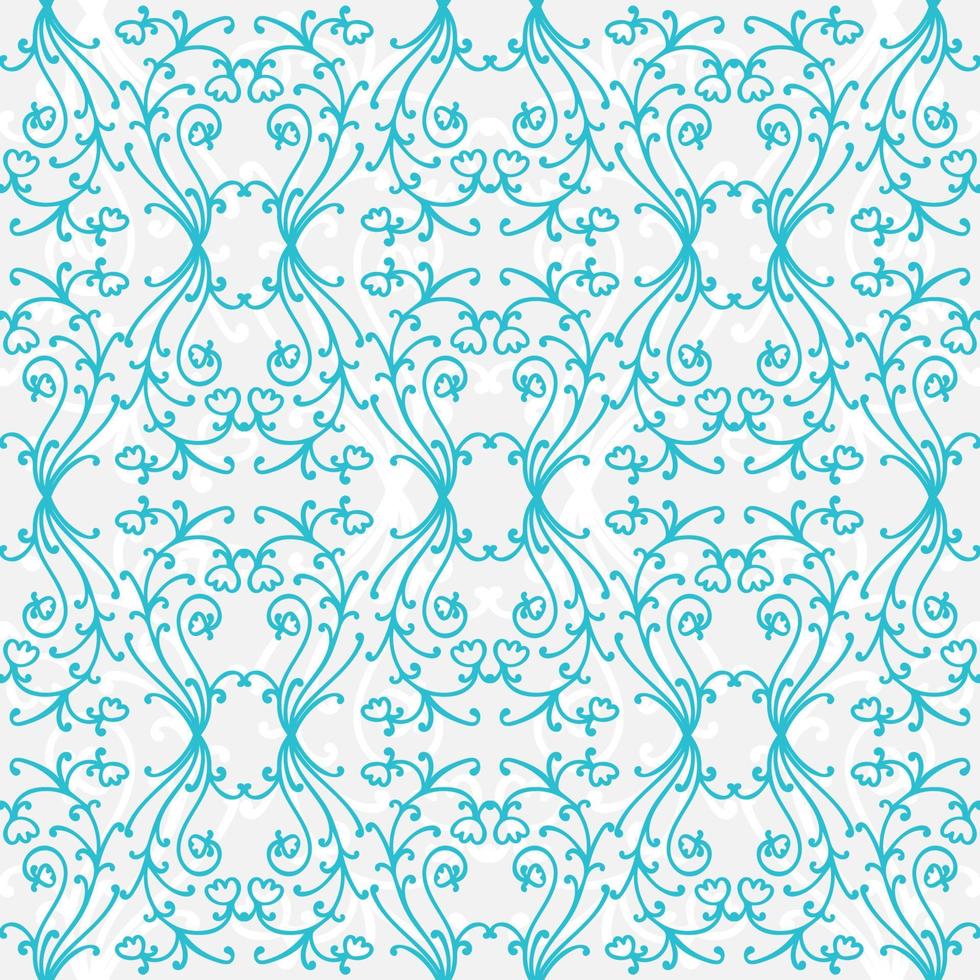 Floral damask seamless pattern with branches and flowers. vector