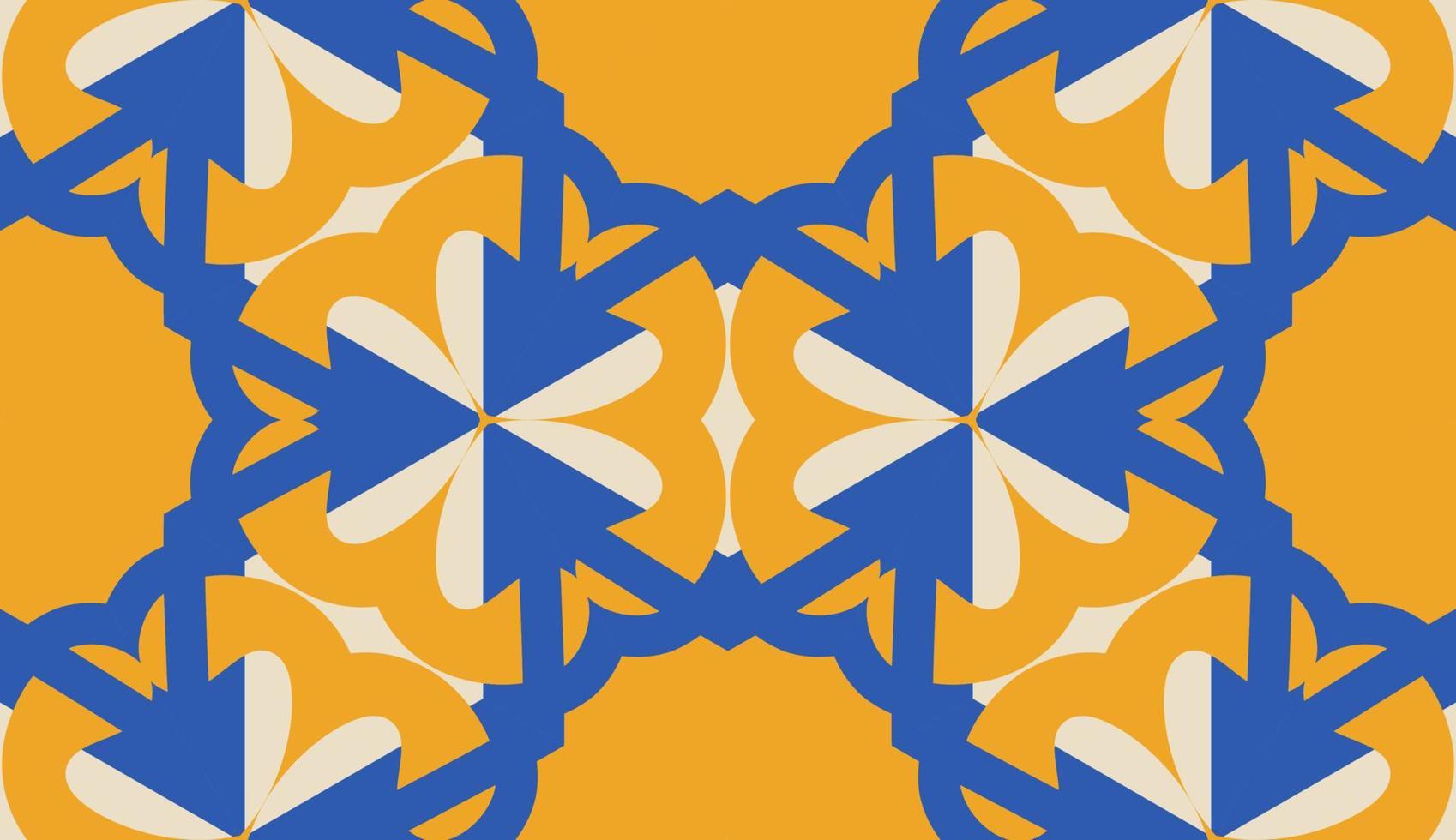 Abstract colorful doodle geometric flower seamless pattern. Floral background. Kaleidoscope mosaic, geo tile of thin line ornament. vector