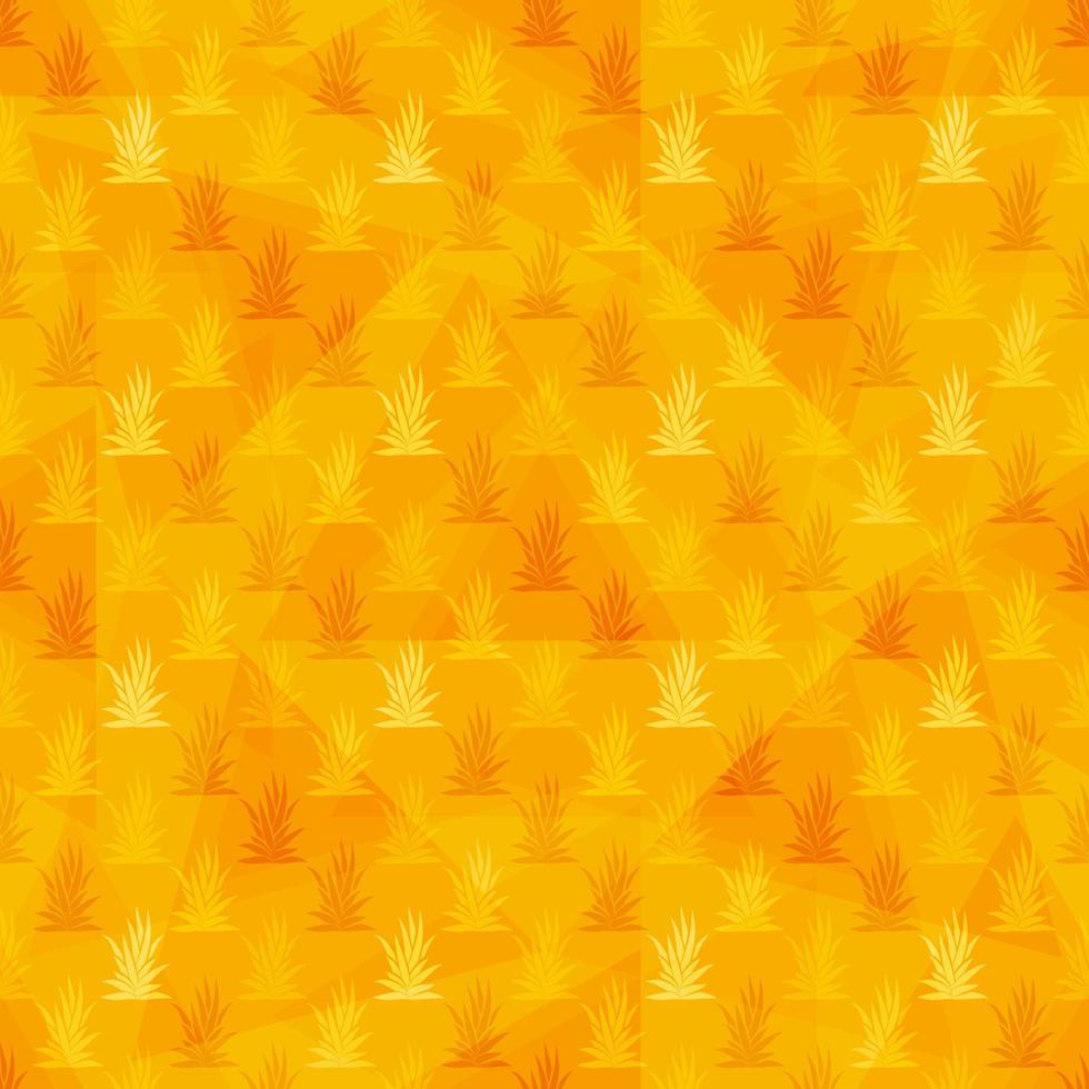 Seamless pattern with tropical succulent plants and triangles. vector