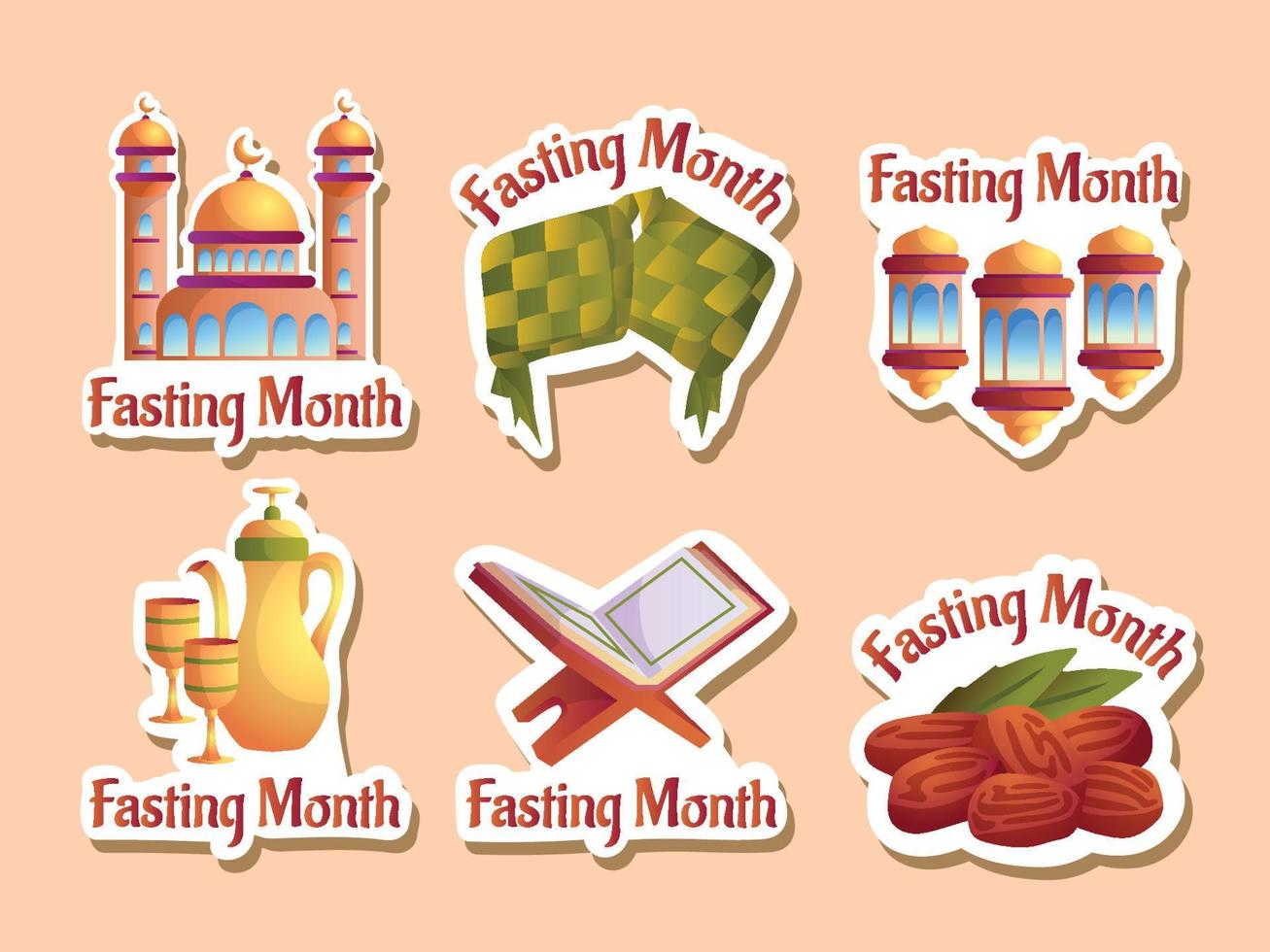 Fasting Month Sticker vector