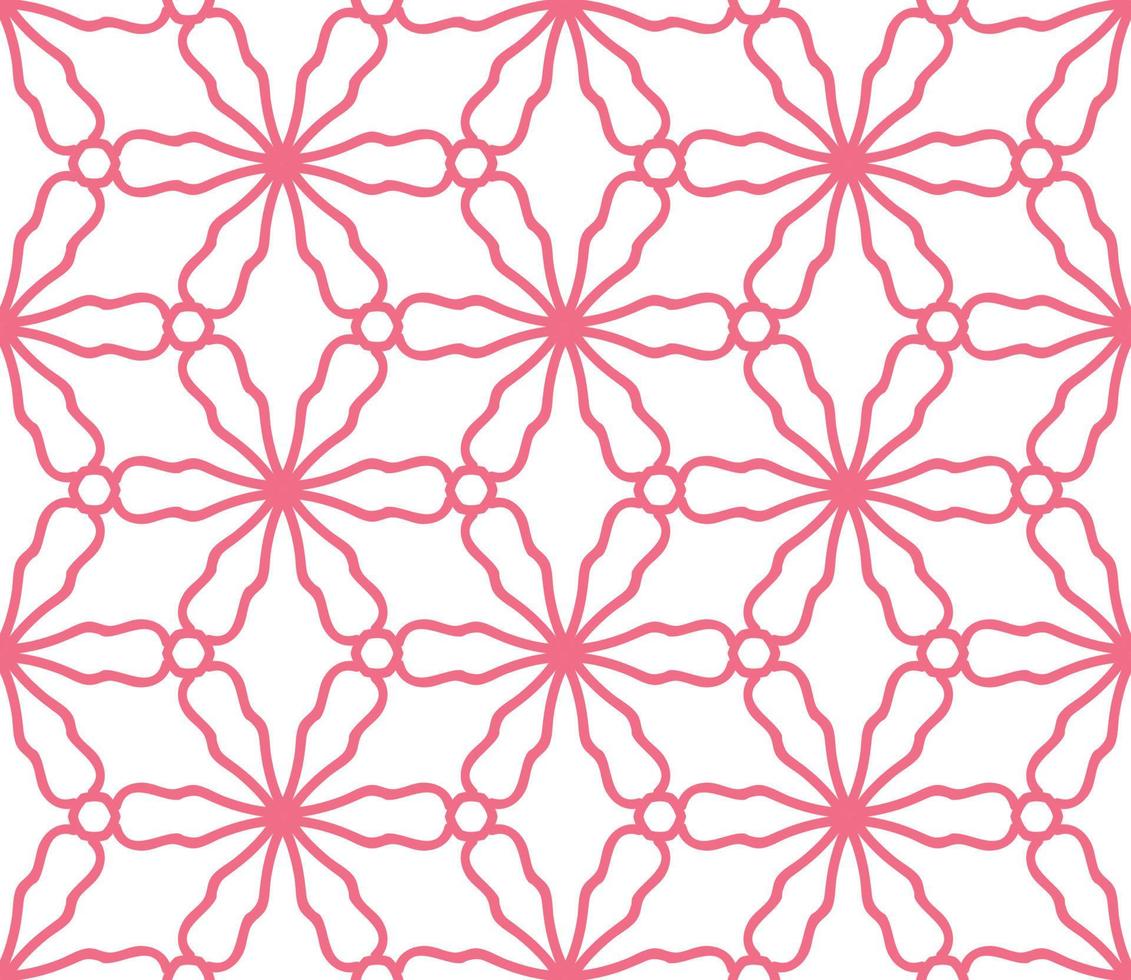 Abstract colorful doodle geometric flower seamless pattern. Floral background. Kaleidoscope mosaic, geo tile of thin line ornament. vector