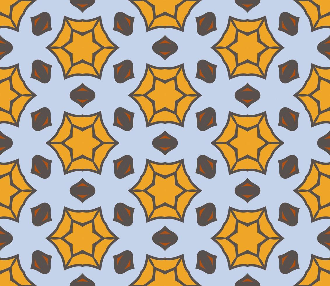 Abstract colorful doodle geometric flower seamless pattern. Floral background. Kaleidoscope mosaic, geo tile of thin line ornament. vector