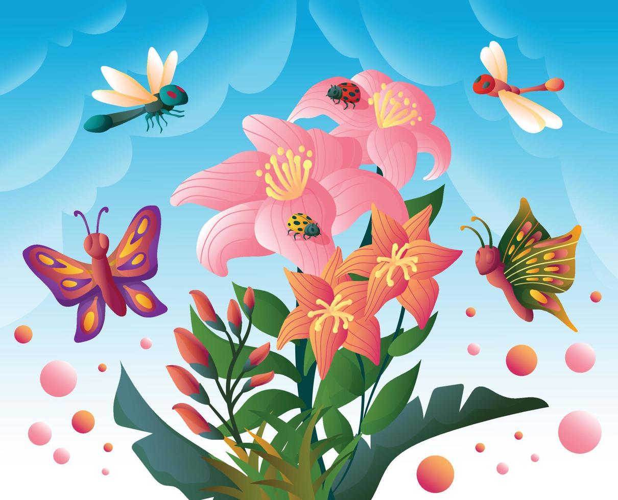 Spring Bug and Insect Concept vector