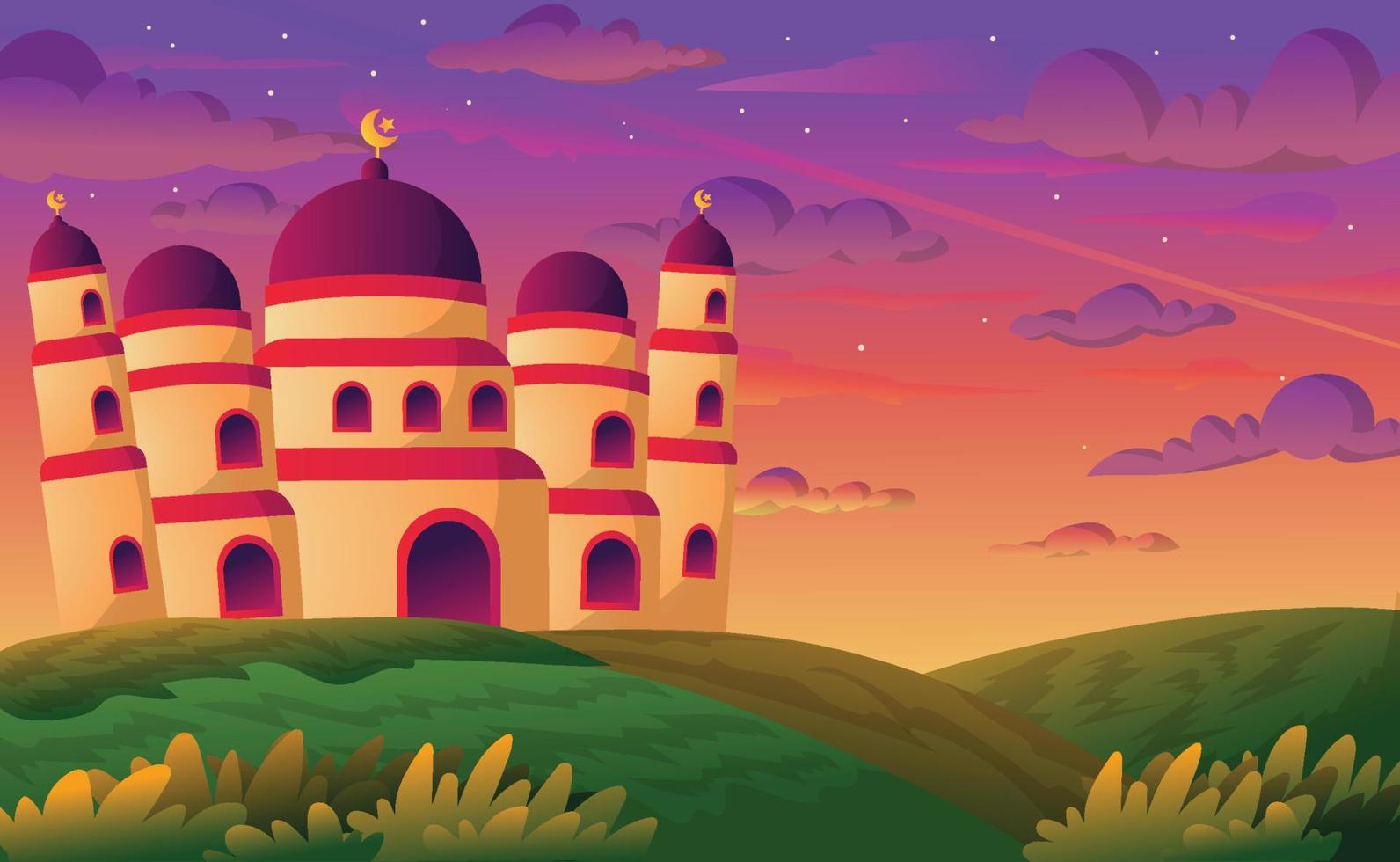 fondo de la mezquita de ramadán vector