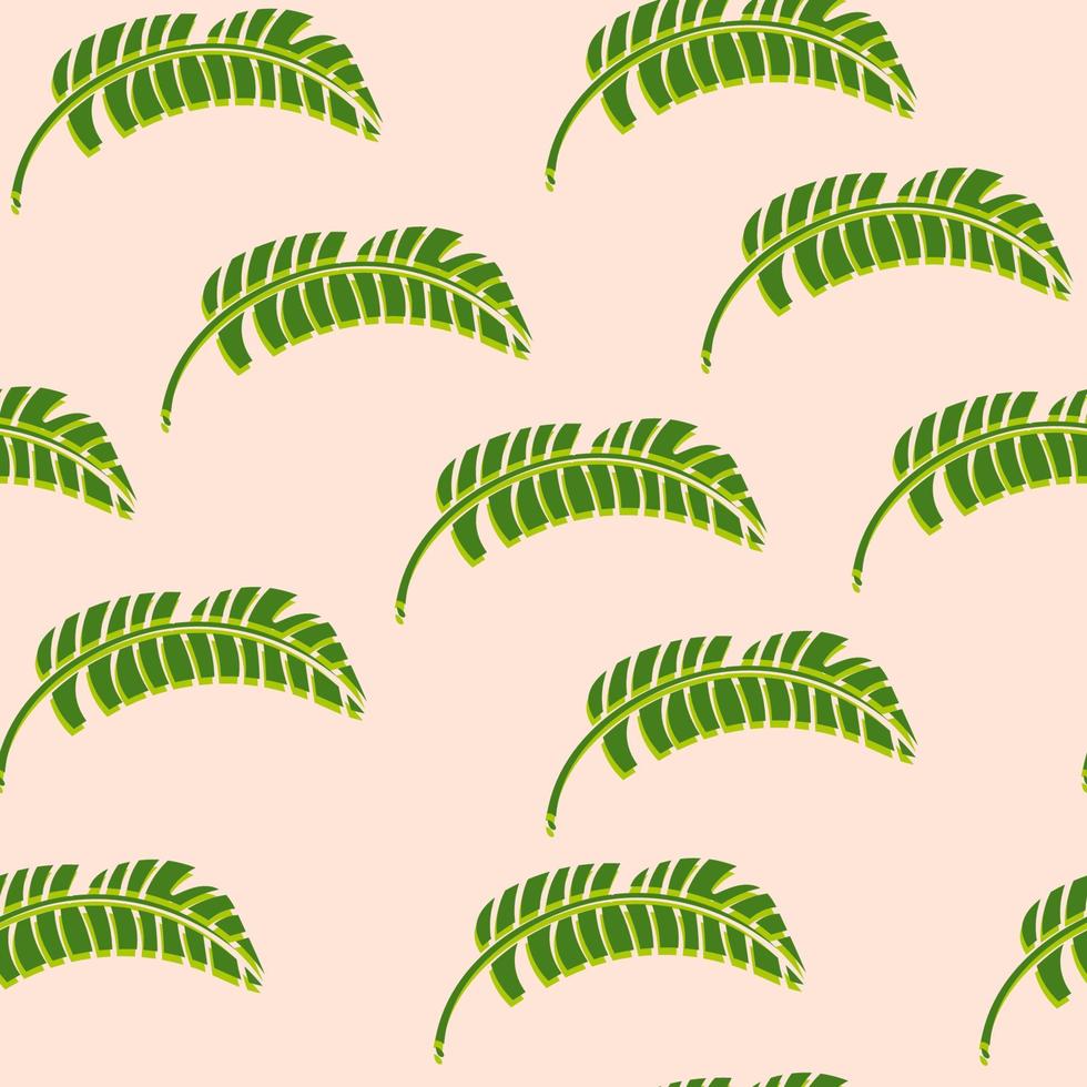 Tropical background with hand drawn palm leaves. Tropic seamless pattern. vector