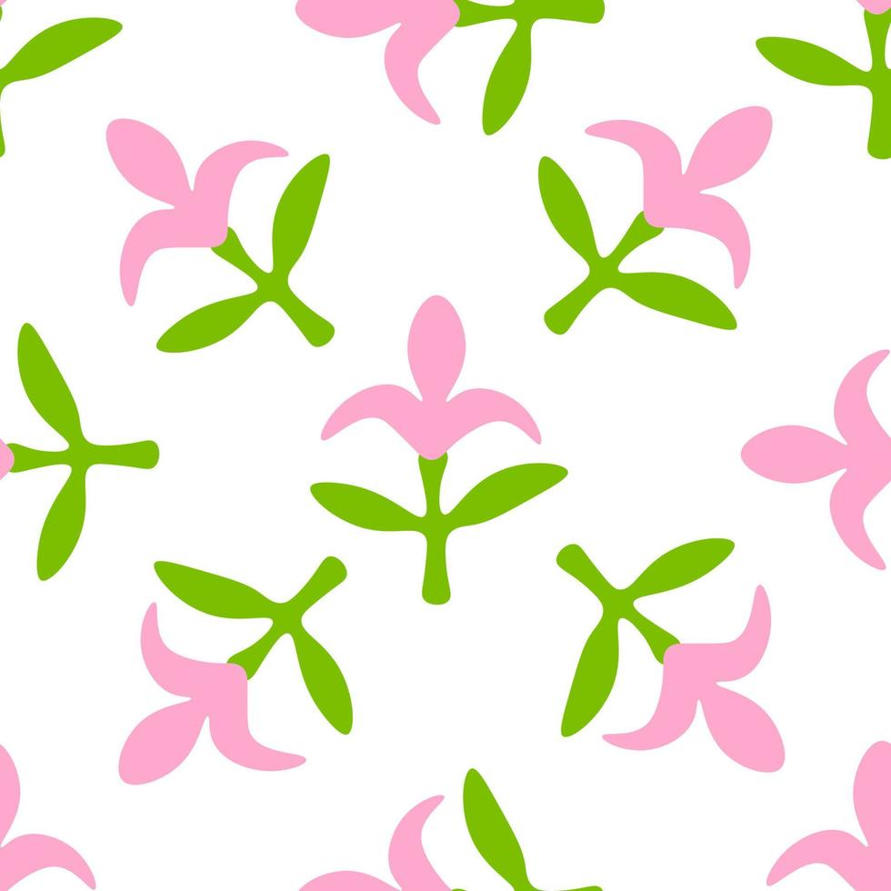 Seamless pattern with hand drawn flowers. Floral ornament background. Doodle flower wallpaper. vector