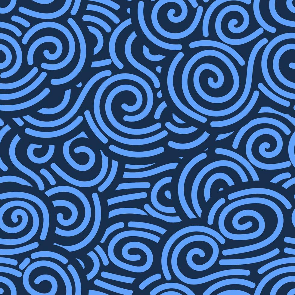 Abstract  hand drawn doodle thin line wavy seamless pattern. Curly linear messy background. vector