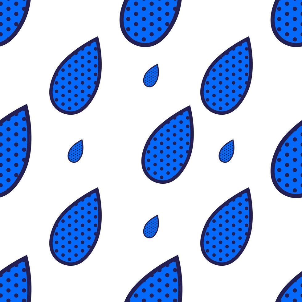 de patrones sin fisuras, fondo con gotas de arte pop de puntos azules. vector