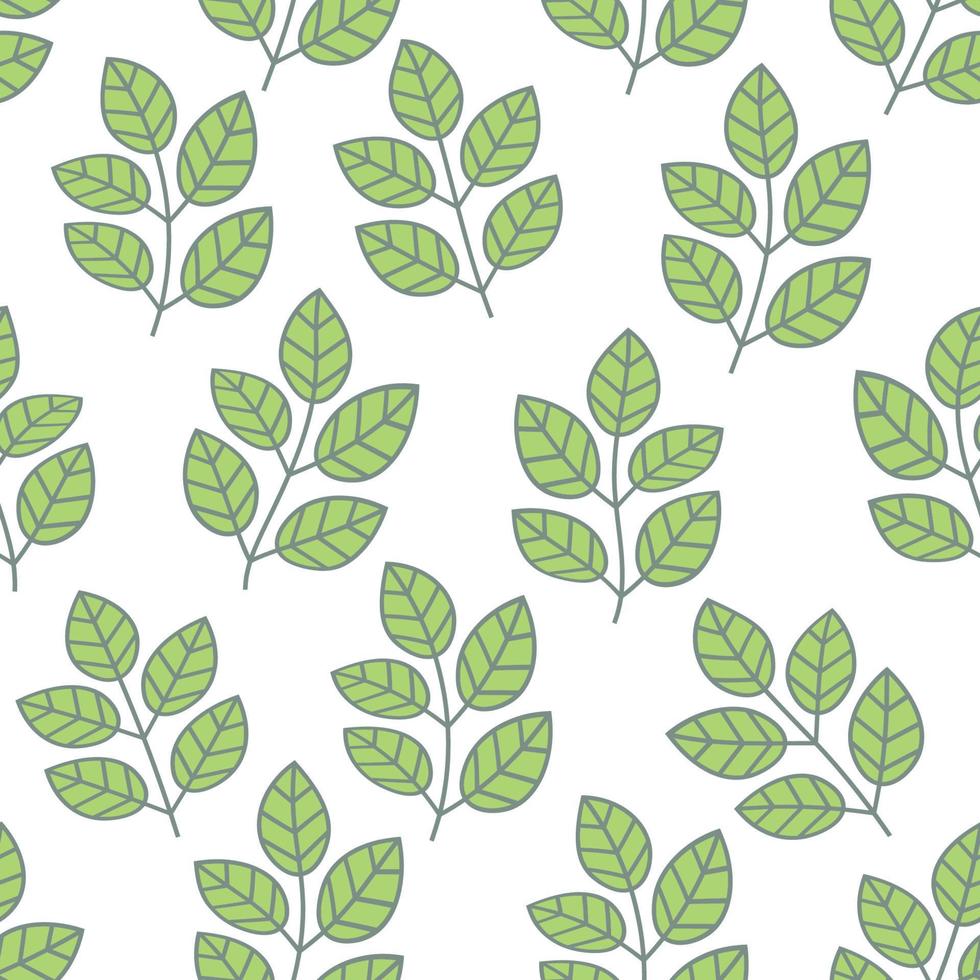 Foliage seamless pattern. Floral background with branches and leaves. vector