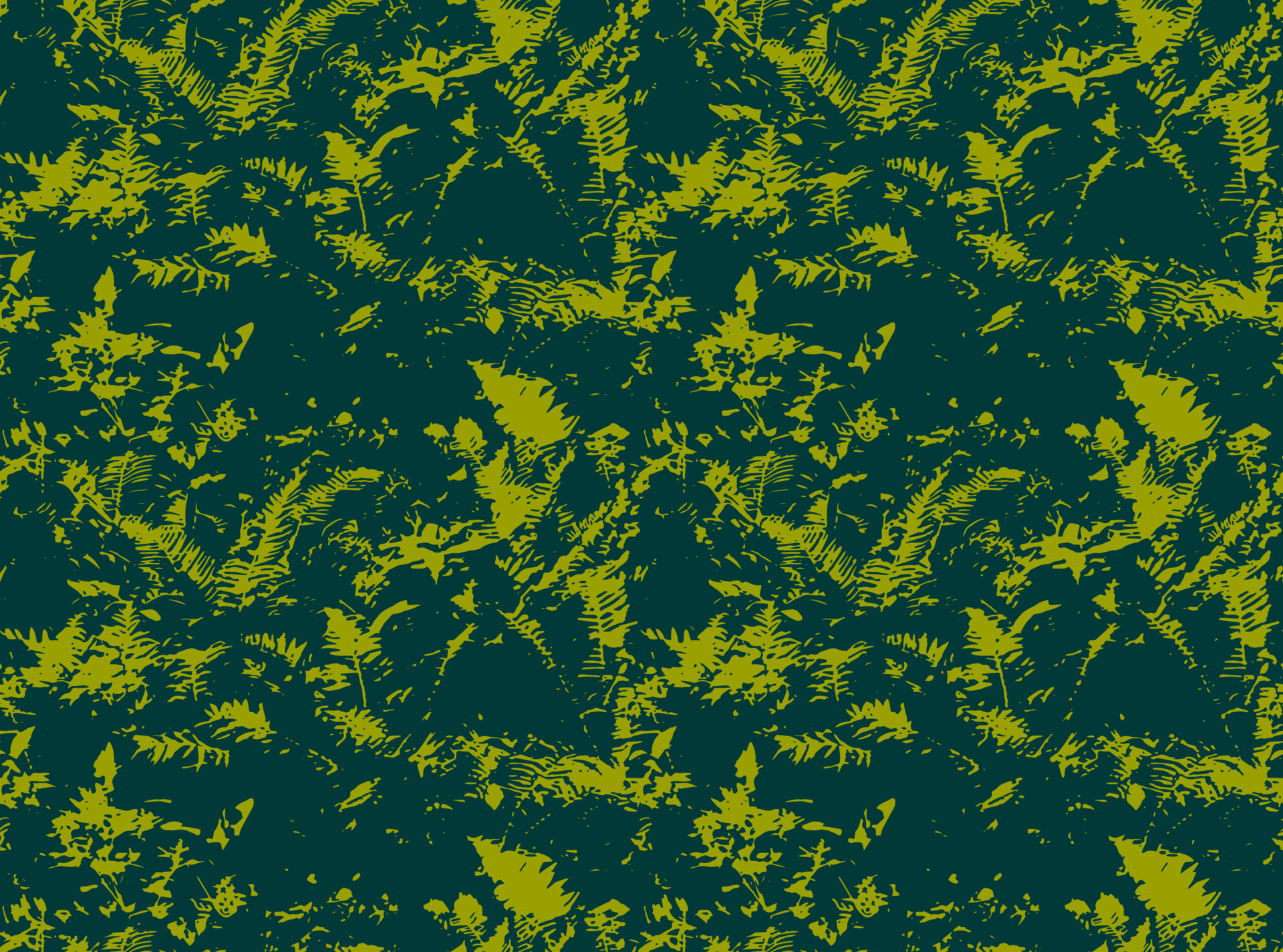 Fern seamless pattern. Grunge floral backdrop. Tropical botanical fern