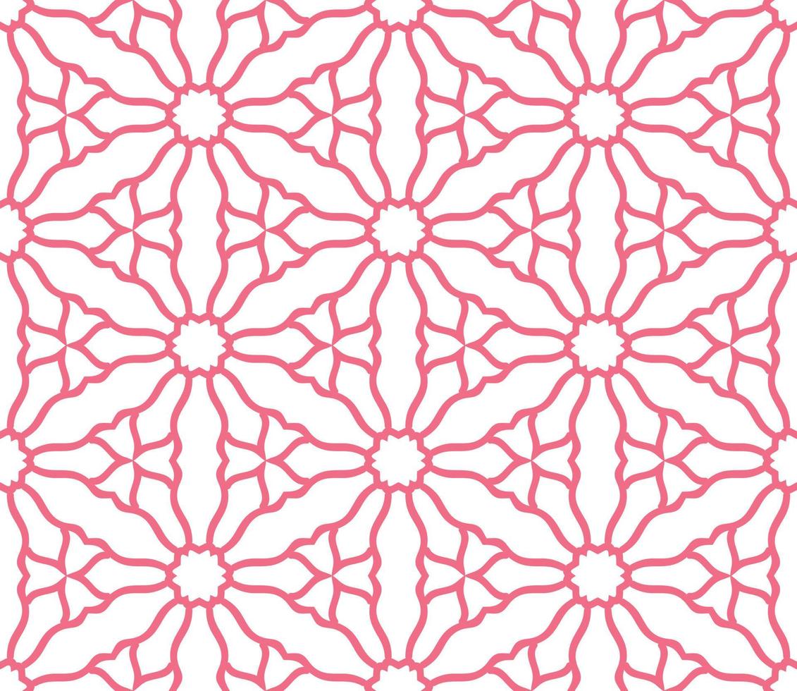 Abstract colorful doodle geometric flower seamless pattern. Floral background. Kaleidoscope mosaic, geo tile of thin line ornament. vector