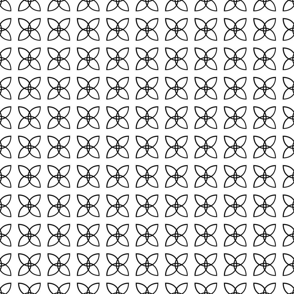 Black and white seamless pattern with geometric shapes, flowers, texture infinity. Abstract floral geometrical background. vector