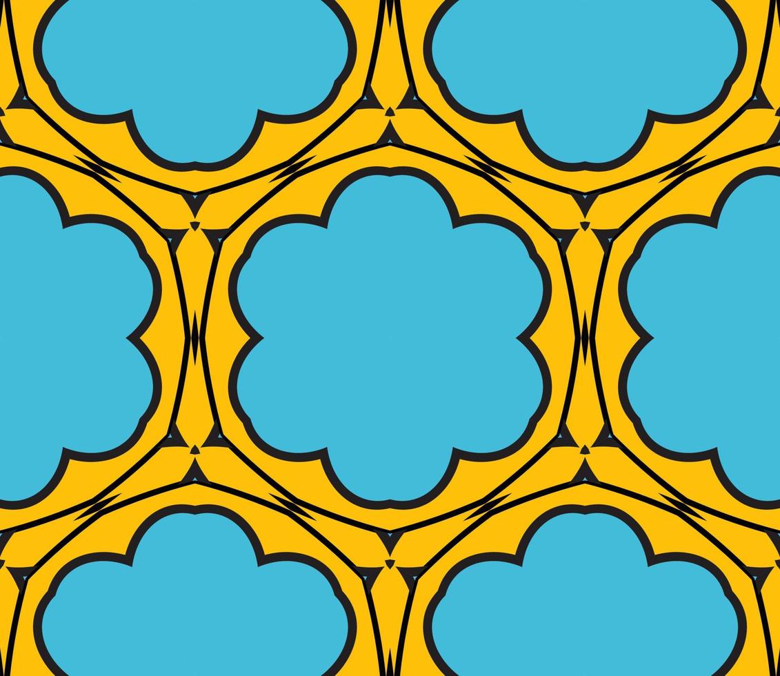 Abstract colorful doodle geometric flower seamless pattern. Floral background. Kaleidoscope mosaic, geo tile of thin line ornament. vector